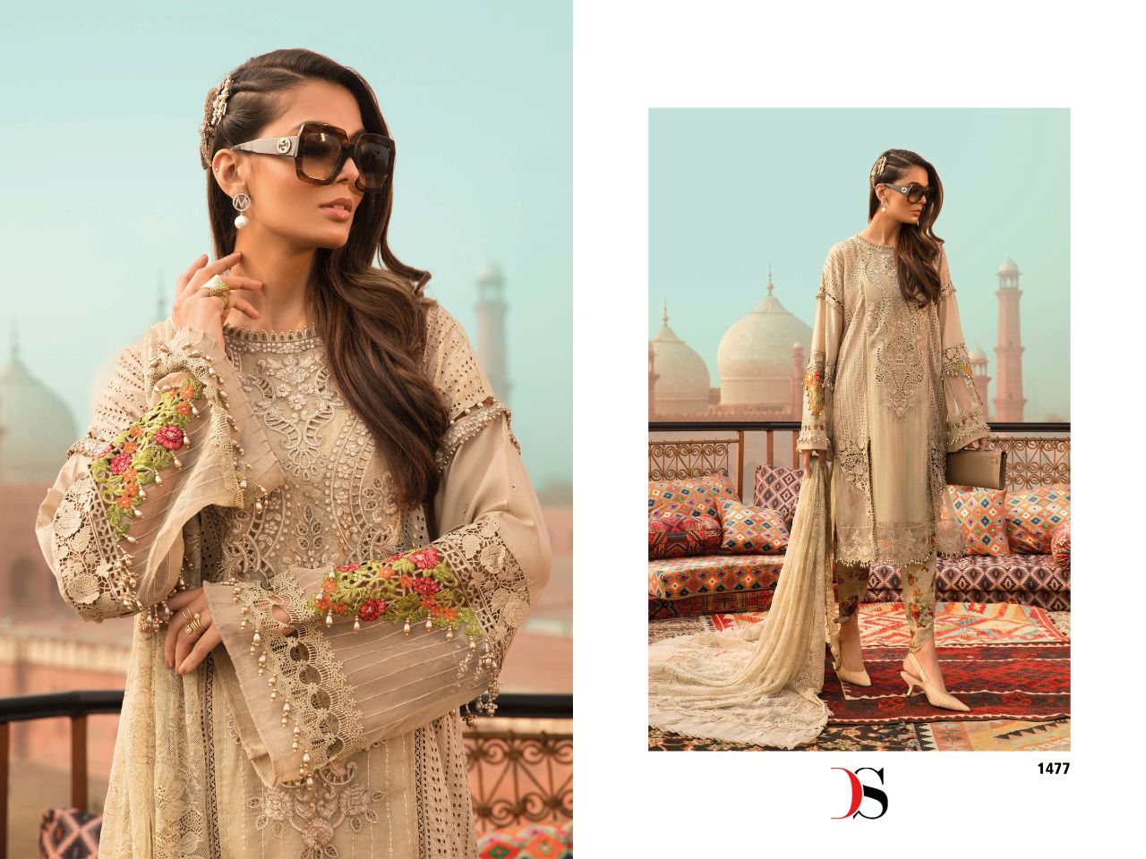 Deepsy Maria B Lawn 22 Vol 2 New Festive Wear Cotton Heavy Embroidery Pakistani Suits Collection